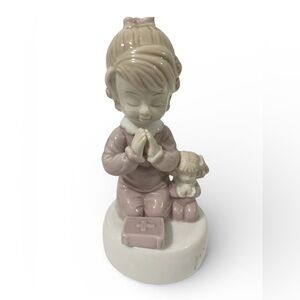 Praying Child Figurine - Cream and Pink